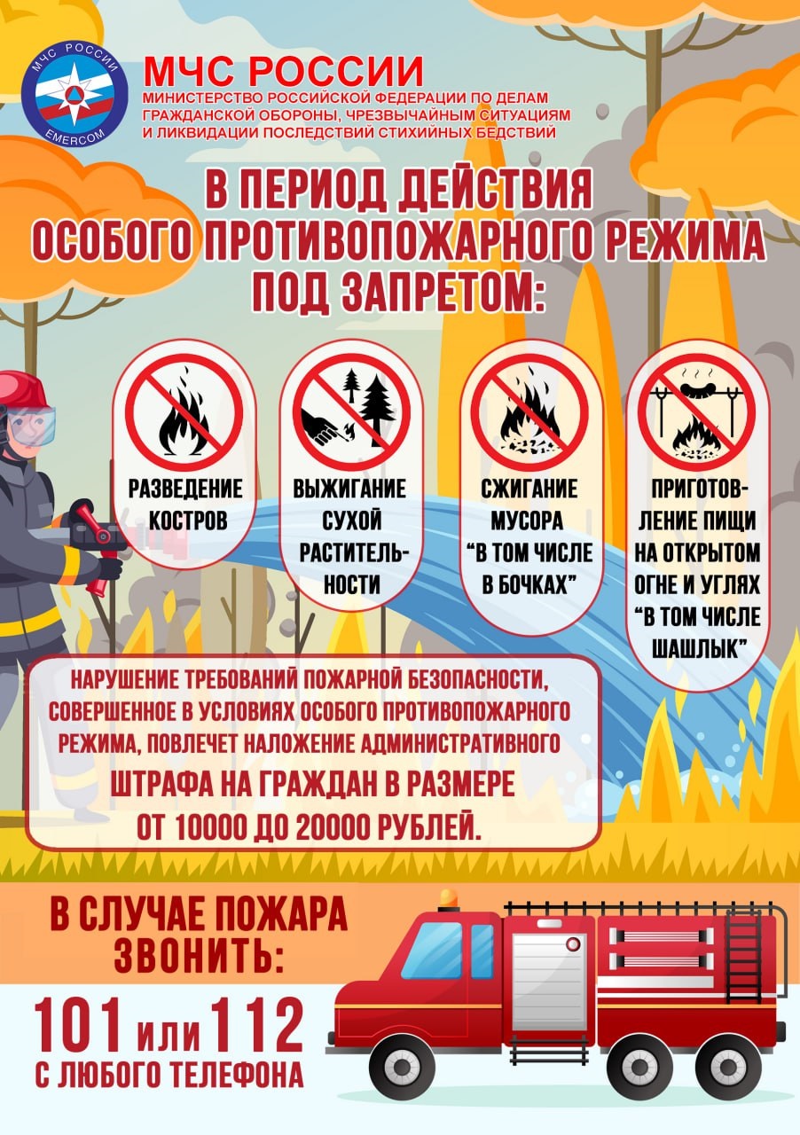 В период действия особого противопожарного режима под запретом...